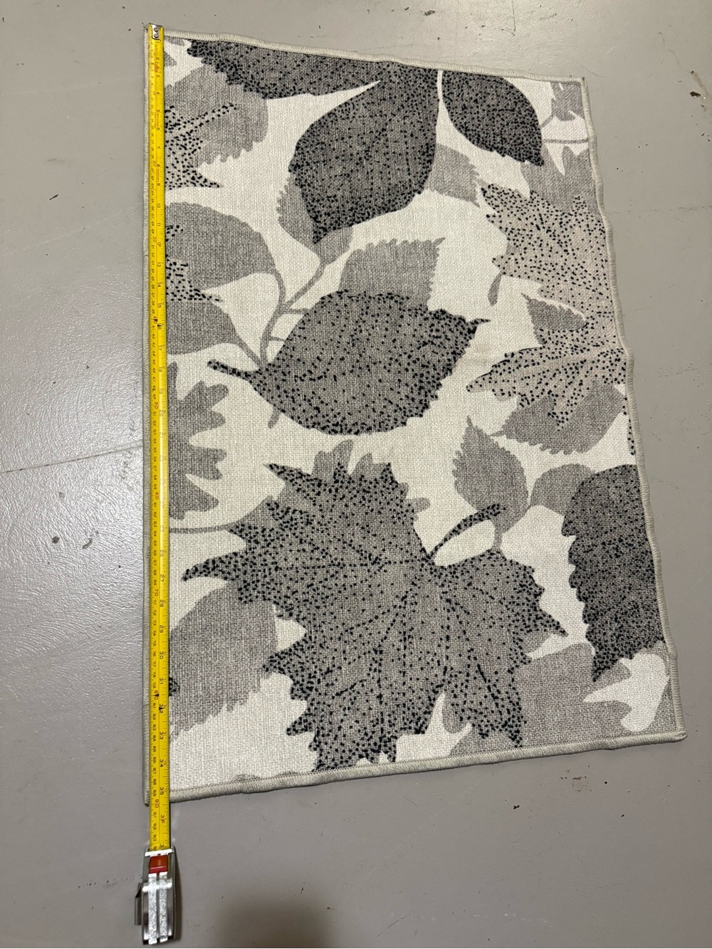 Ruggable Leaf Print Area Rug Runner - Neutral Gray